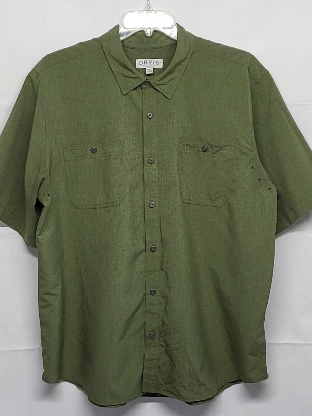 Orvis Mens Shirt Button Up Mens XXL Outdoor Fishing Camp Short Sleeve Breathable